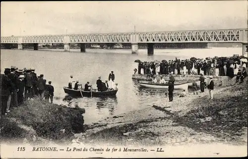 Ak Bayonne Pyrénées Atlantiques, Pont du Chemin de fer a Mousserolles