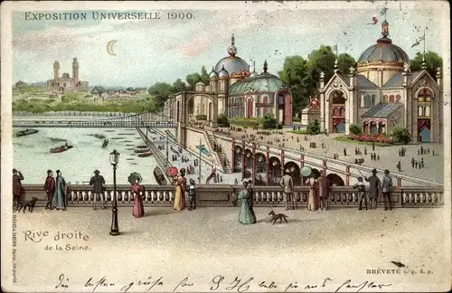 Litho Paris, Expo 1900,Weltausstellung, Rive droite de la Seine