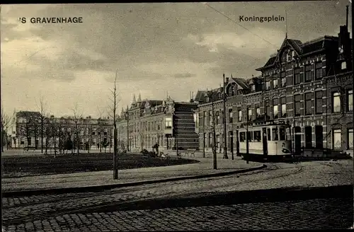 Ak 's Gravenhage Den Haag Südholland, Koningsplein, Straßenbahn