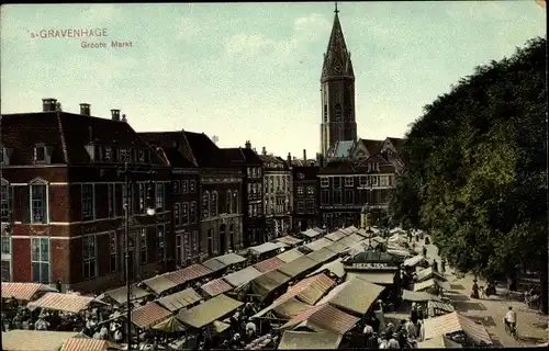 Ak 's Gravenhage Den Haag Südholland, Groote Markt