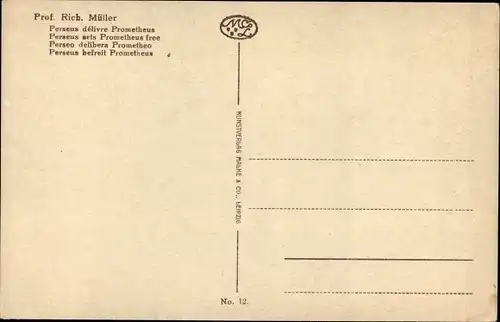 Künstler Ak Müller, Richard Perseus befreit Prometheus, Griechische Mythologie