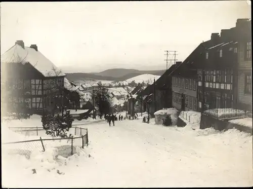 Foto Sankt Andreasberg Braunlage im Oberharz, Breitestraße, Winteransicht, um 1920
