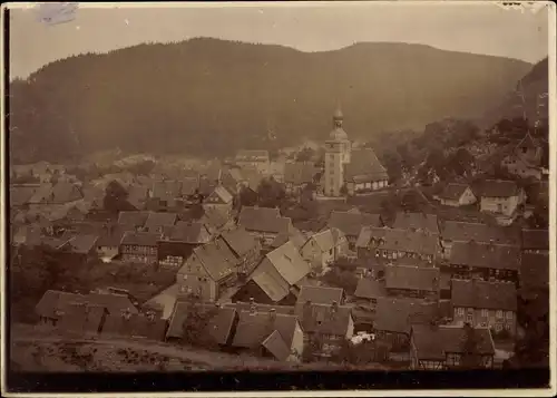 Foto Lautenthal Langelsheim im Oberharz, Teilansicht, Kirche, um 1920
