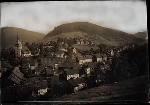 Foto Lautenthal Langelsheim im Oberharz, Gesamtansicht, Kirche, um 1920