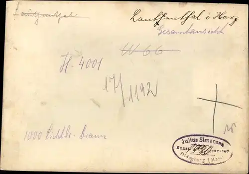 Foto Lautenthal Langelsheim im Oberharz, Gesamtansicht, Kirche, um 1920