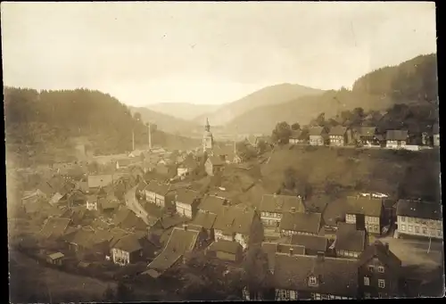 Foto Lautenthal Langelsheim im Oberharz, Blick vom Kranichsberg, um 1920