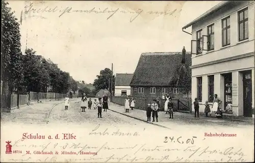 Ak Schulau Wedel im Kreis Pinneberg, Bahnhofstraße