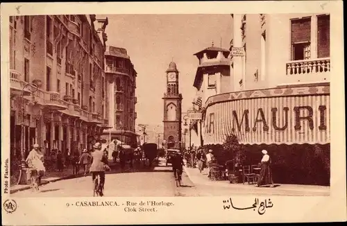 Ak Casablanca Marokko, Rue de l'Horloge