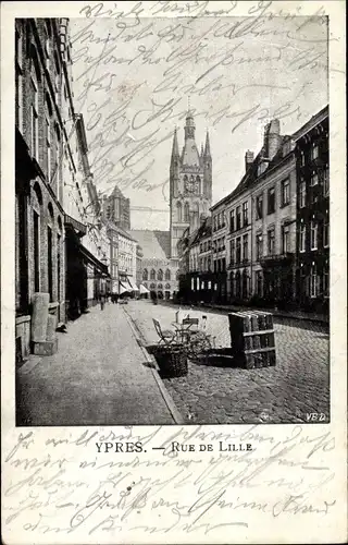 Ak Ypres Ypern Westflandern, Rue de Lille