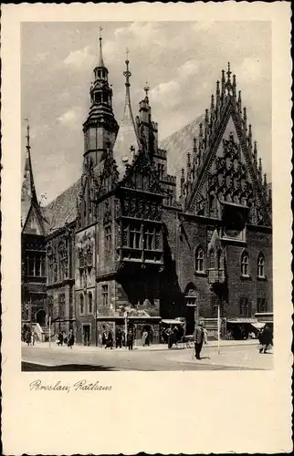 Ak Wrocław Breslau Schlesien, Rathaus