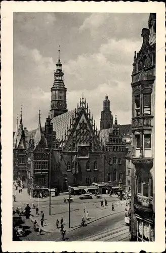 Ak Wrocław Breslau Schlesien, Rathaus