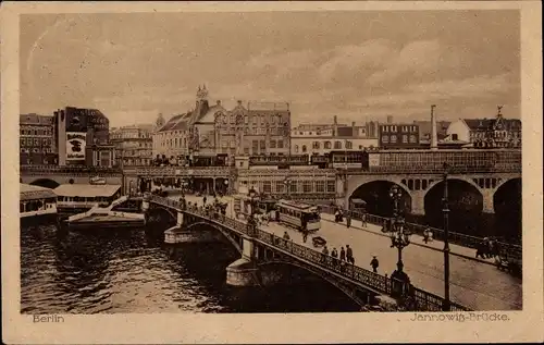 Ak Berlin Mitte, Jannowitzbrücke, Stadtbahn, Straßenbahn