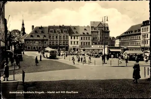 Ak Annaberg Buchholz im Erzgebirge, Markt, HO Kaufhaus