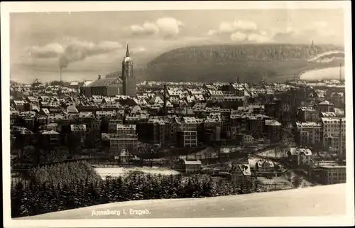 Ak Annaberg Buchholz im Erzgebirge, Ortsansicht, Winter