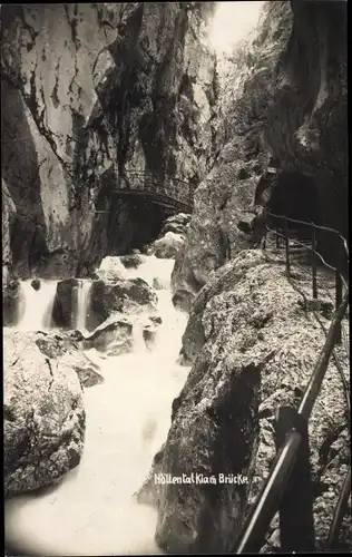 Ak Hammersbach Grainau, Höllentalklamm, Brücke