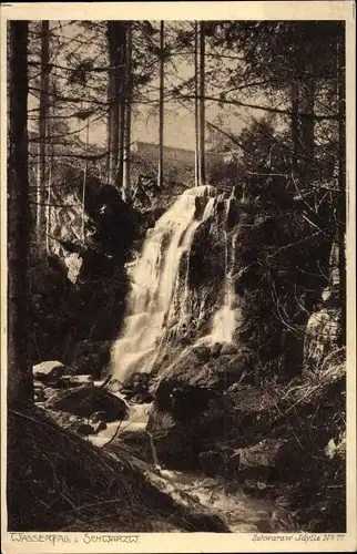 Ak Freiburg im Breisgau, Wasserfall im Schwarzwald