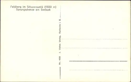 Ak Feldberg im Schwarzwald, Sprungschanze am Seebuck