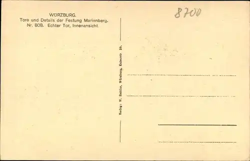 Ak Würzburg am Main Unterfranken, Festung Marienberg, Echter Tor