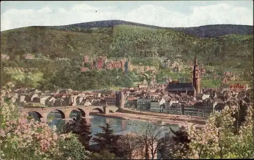Ak Heidelberg am Neckar, Blick vom Philosophenweg
