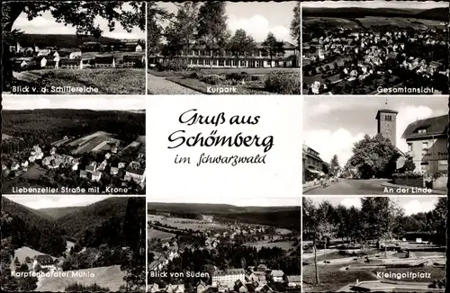Ak Schömberg im Schwarzwald Württemberg, Kapfenhardter Mühle, Kurpark, Kleingolf, An der Linde