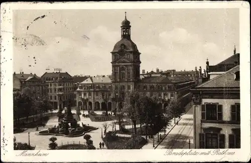 Ak Mannheim in Baden, Paradeplatz mit Rathaus