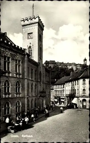 Ak Greiz, Rathaus, Schloss