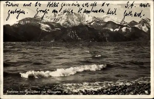 Ak Kochel am See in Oberbayern, Herzogstand, Kochelsee, Heimgarten