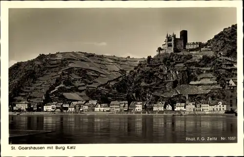 Ak Sankt Goarshausen am Rhein, Burg Katz