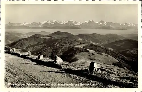 Ak Münstertal im Schwarzwald, Belchenstraße, Berner Alpen