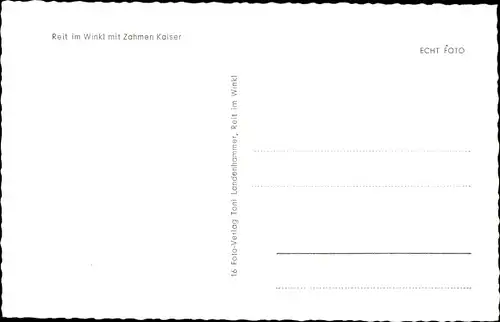 Ak Reit im Winkl Oberbayern, Gesamtansicht mit Zahmen Kaiser