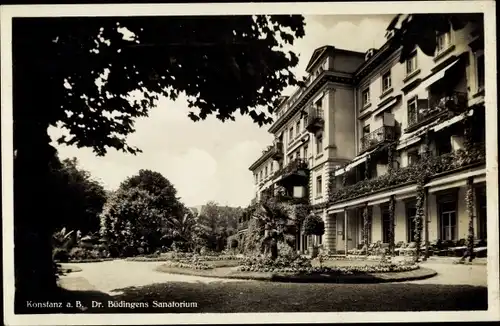 Ak Konstanz Bodensee, Dr. Büdingens Sanatorium, Gartenanlagen