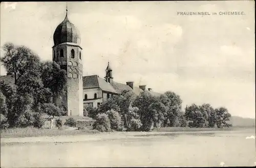 Ak Fraueninsel Chiemsee Oberbayern, Partie am Kloster