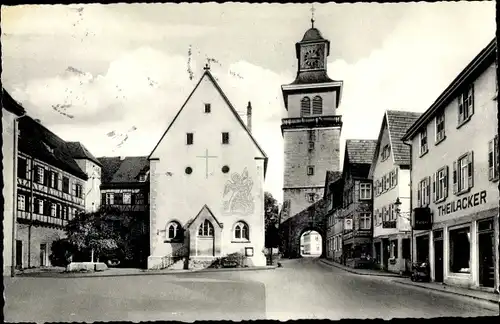 Ak Neuenstadt am Kocher, Marktplatz, Geschäft Theilacker