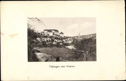 Ak Tübingen am Neckar, Panorama von Westen