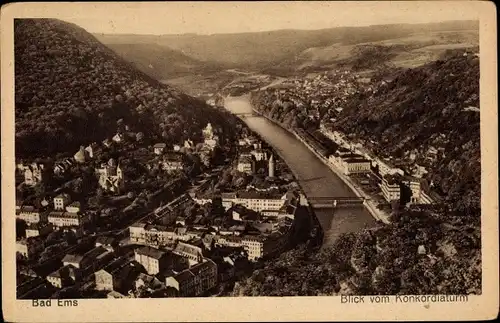 Ak Bad Ems an der Lahn, Blick vom Konkordiaturm