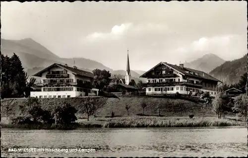 Ak Bad Wiessee in Oberbayern, Teilansicht mit Hirschberg und Kampen