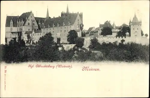 Ak Meißen Sachsen, Kgl. Albrechtsburg, Westseite