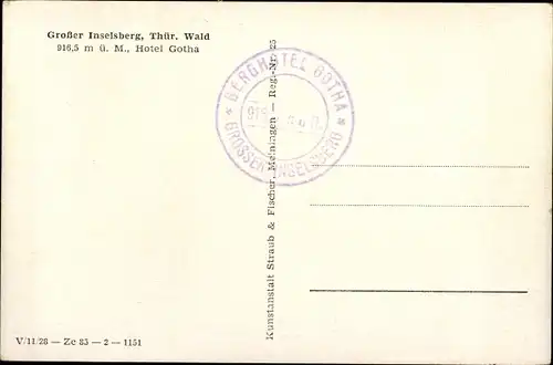 Ak Brotterode in Thüringen, Großer Inselsberg, Hotel Gotha