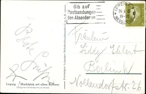 Ak Leipzig, Marktplatz mit altem Rathaus und Geschäften