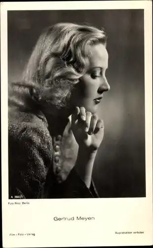 Ak Schauspielerin Gertrud Meyen, Portrait, Seitenprofil