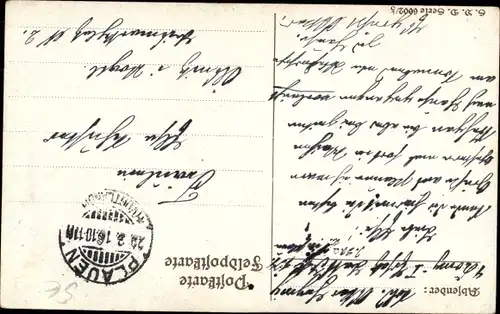 Passepartout Ak Grüße aus der Ferne, Portrait einer jungen Frau, Patriotik