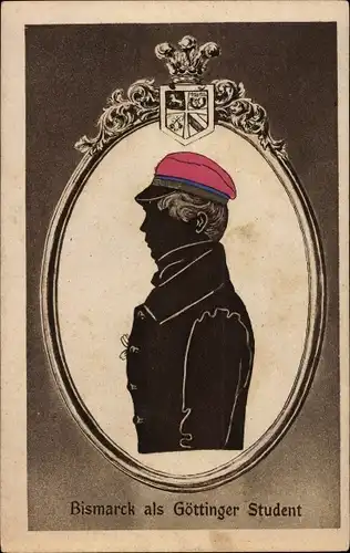 Studentika Scherenschnitt Ak Bismarck als Göttinger Student