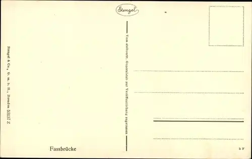 Ak Fassbrücke, Fluss, Fässer, Brückenbau