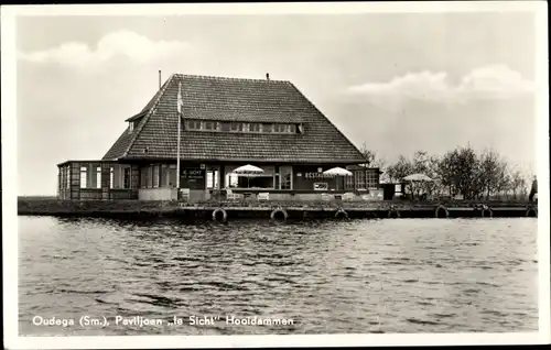 Ak Oudega Smallingerland Friesland Niederlande, Paviljoen te Sicht Hooidammen