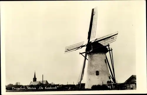 Ak Dreischor Zeeland, Molen De Koekoek, Windmühle