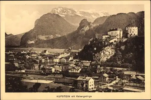 Ak Kufstein in Tirol, Ort mit Kaisergebirge