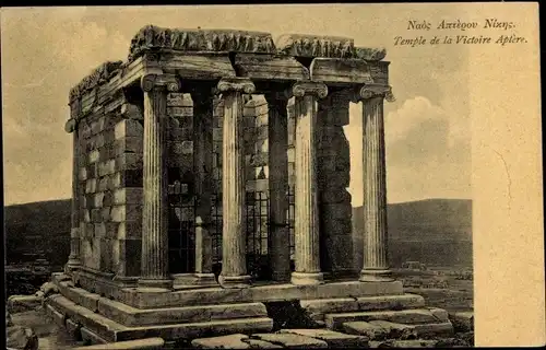 Ak Griechenland, Temple de la Victoire Aptère