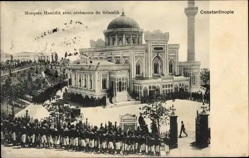 Ak Konstantinopel Istanbul Türkei, Mosquee Hamidie avec ceremonie du Selamlik