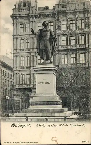 Ak Budapest Ungarn, Eötvös Denkmal