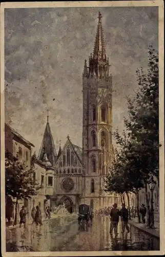 Künstler Ak Richter, A., Budapest Ungarn, Krönungskirche